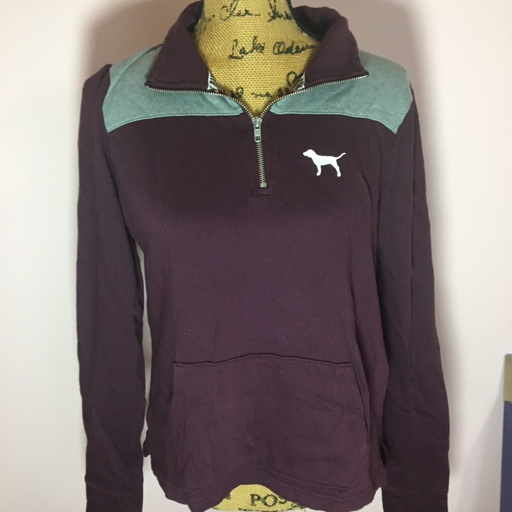 maroon quarter zip pink